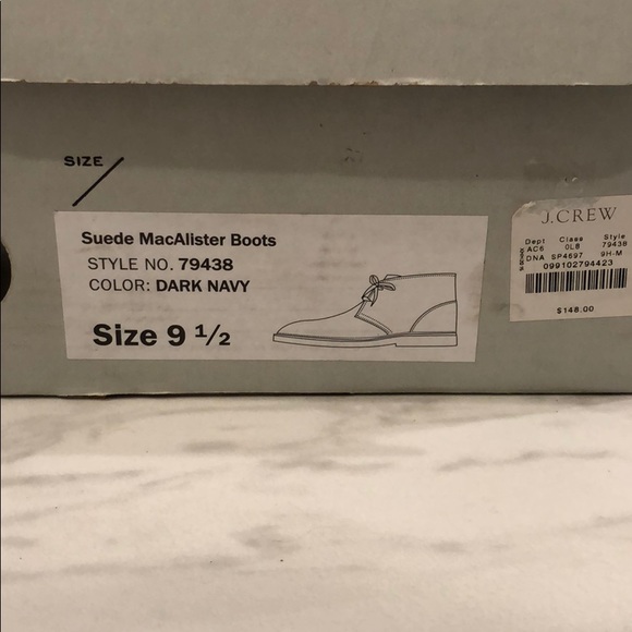 J Crew Suede MacAlister Boots Dark Navy 9.5 - Picture 5 of 5